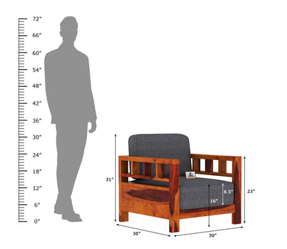 Drake Wooden 3+1+1 Sofa Set - Urbnfurnish