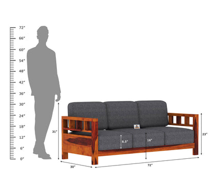Drake Wooden 3+1+1 Sofa Set - Urbnfurnish