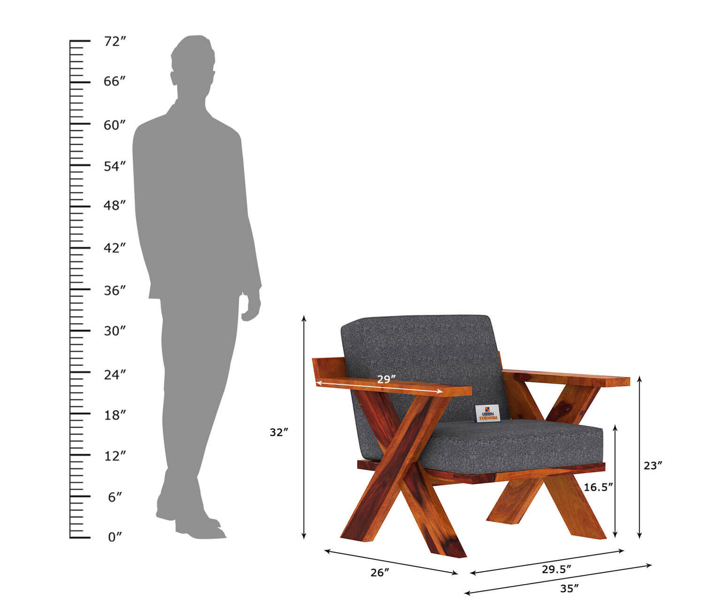 Lewis Wooden 3+1+1 Sofa Set - Urbnfurnish