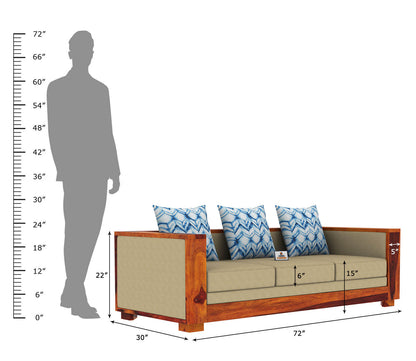 Brume Wooden 3+1+1 Sofa Set - Urbnfurnish