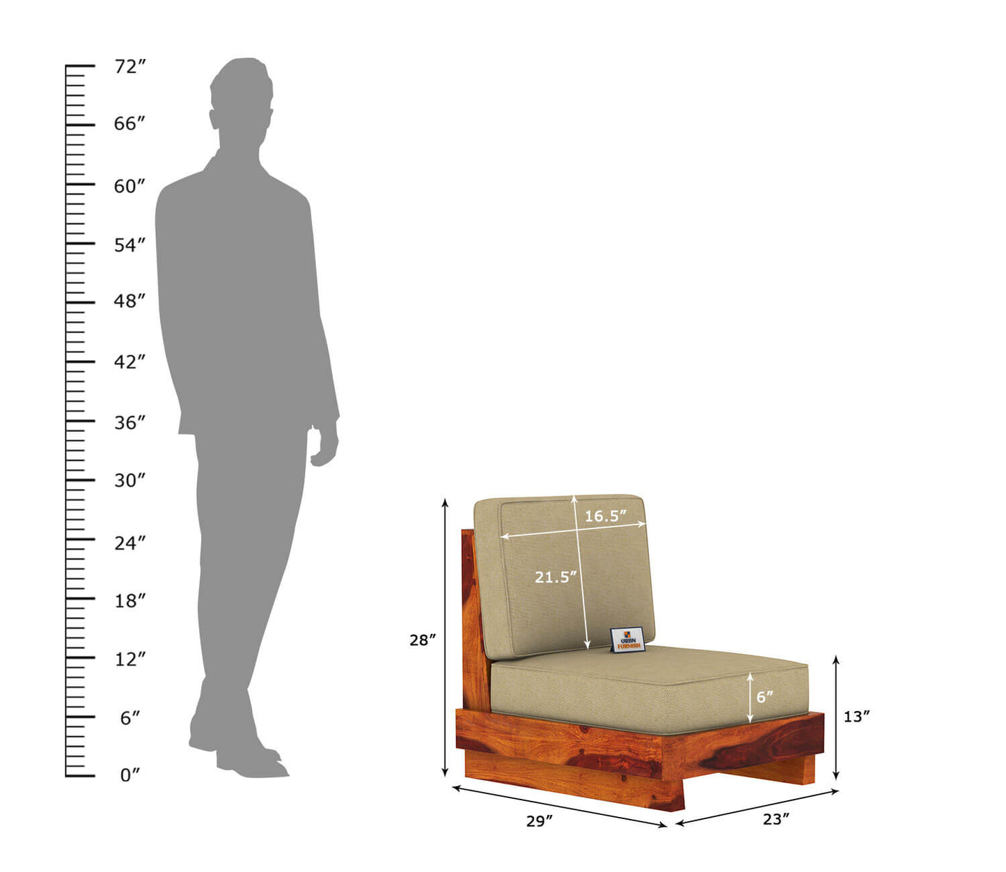 Finlauy Wooden 3+1+1 Sofa Set - Urbnfurnish