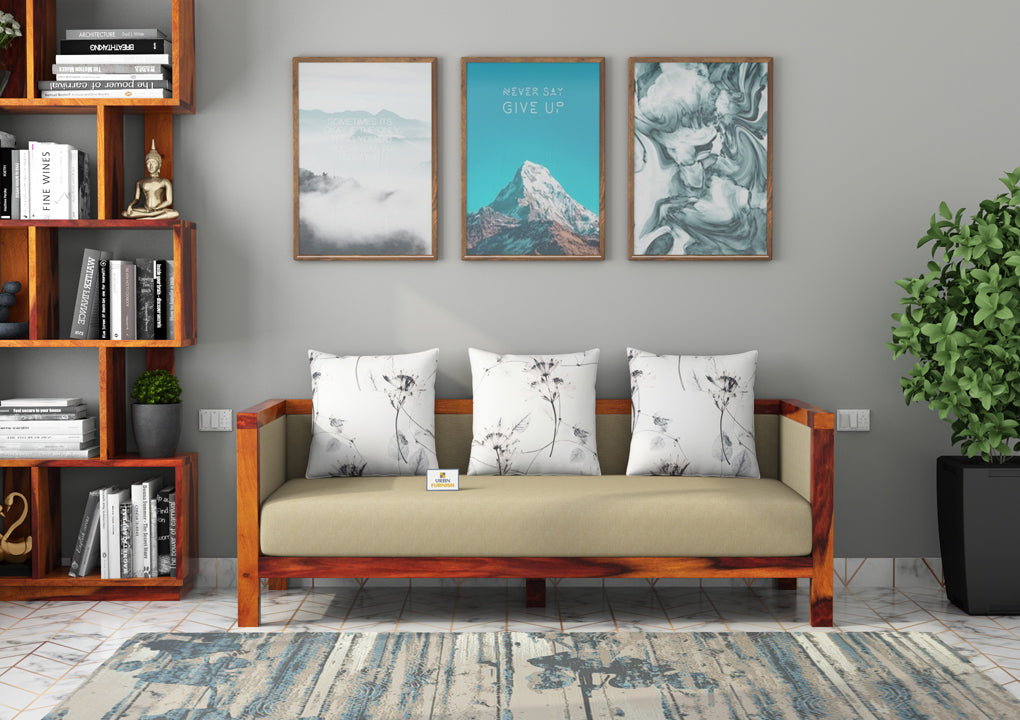 Dallas Wooden 3+1+1 Sofa Set - Urbnfurnish