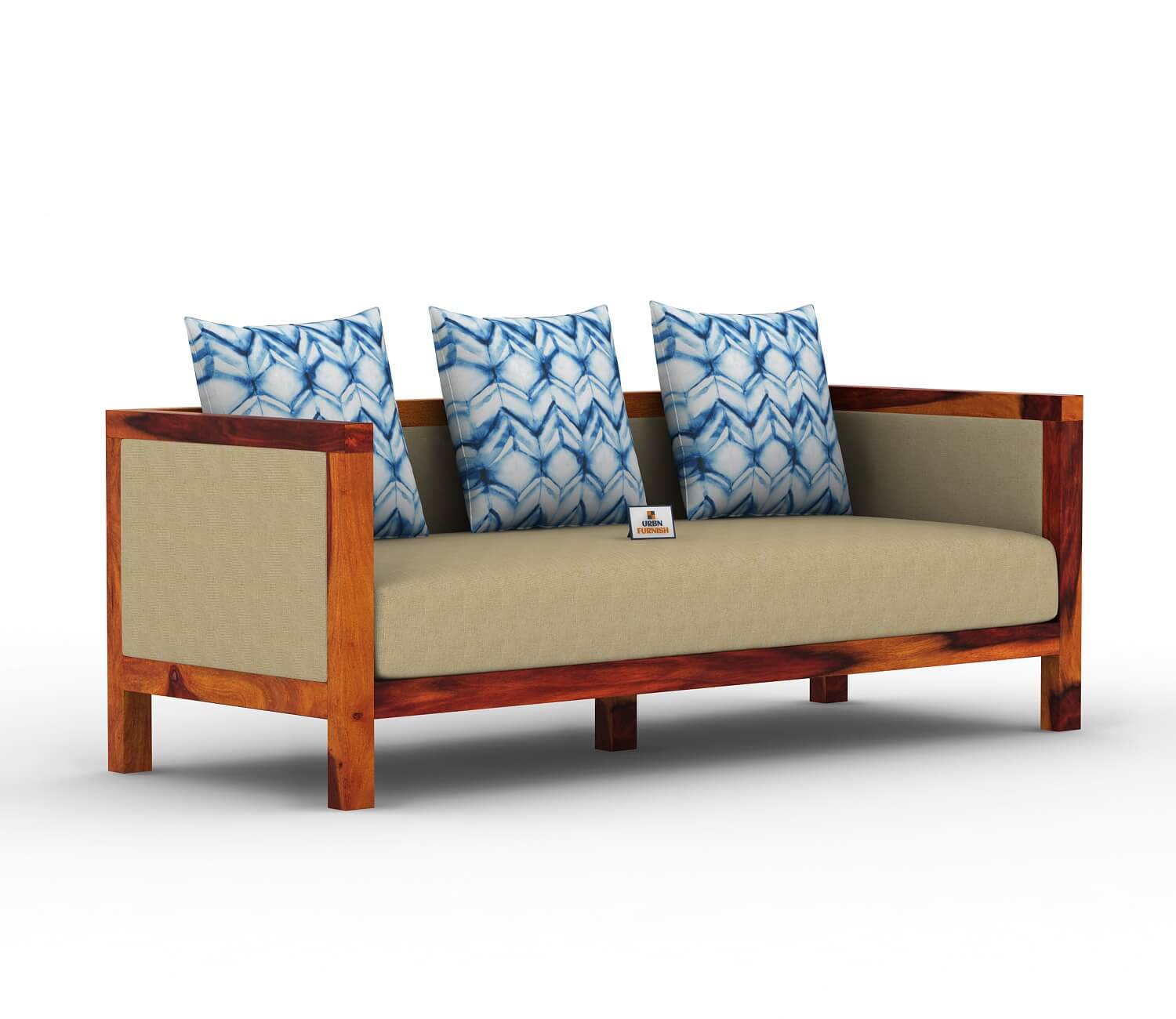 Dallas Wooden 3+1+1 Sofa Set - Urbnfurnish