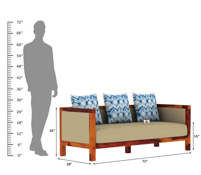 Dallas Wooden 3+1+1 Sofa Set - Urbnfurnish