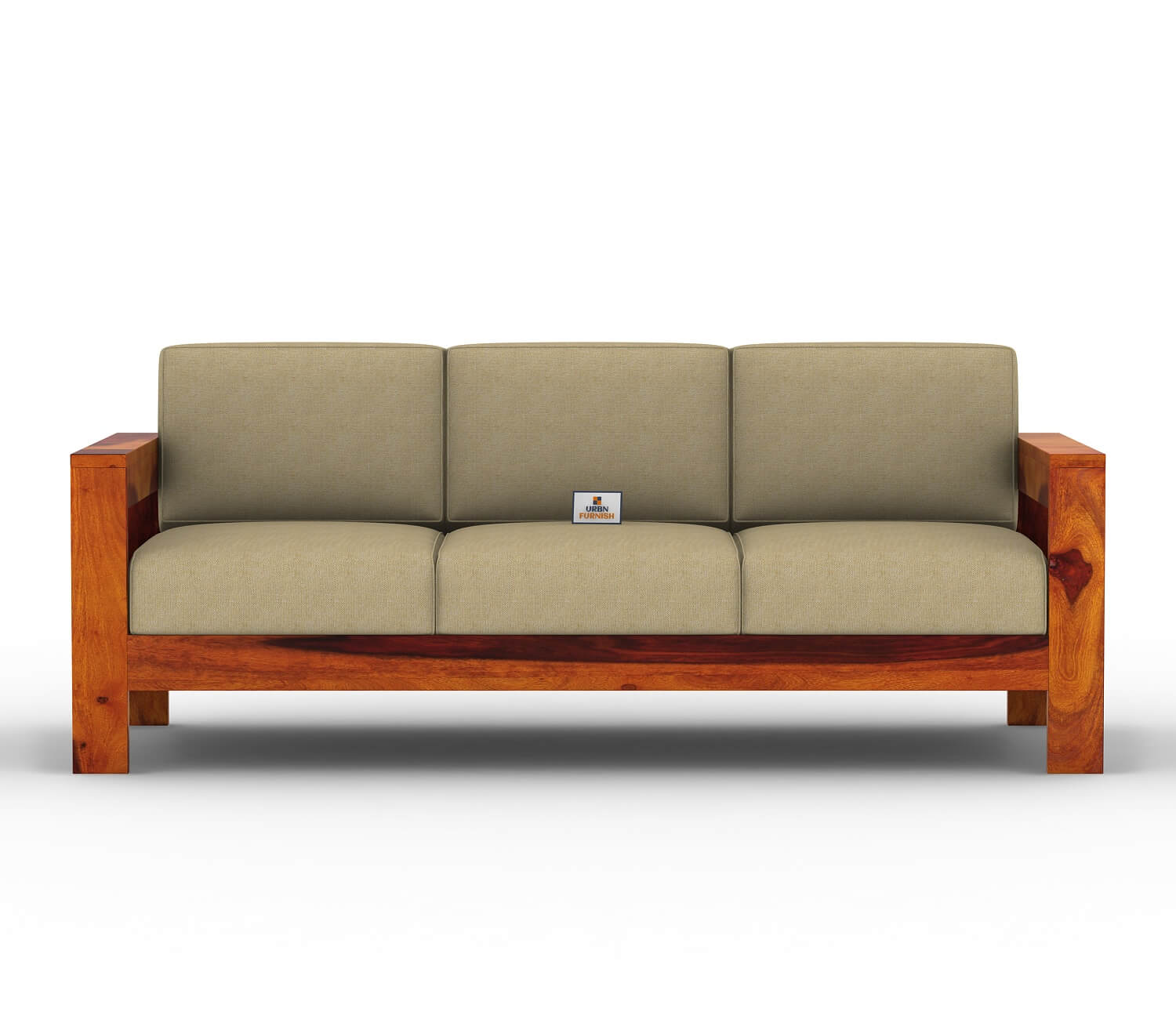 Carlotta With Side Magazine Wooden 3+1+1 Sofa Set - Urbnfurnish
