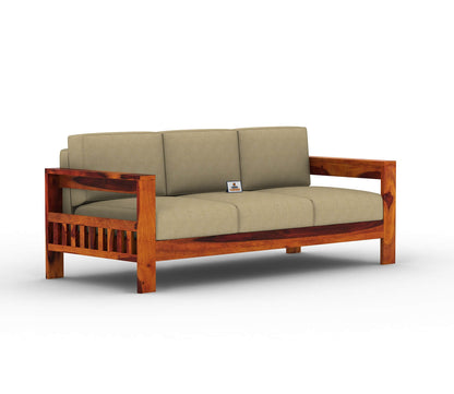 Carlotta With Side Magazine Wooden 3+1+1 Sofa Set - Urbnfurnish