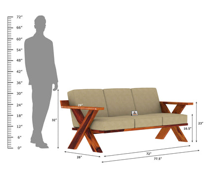 Lewis Wooden 3+1+1 Sofa Set - Urbnfurnish