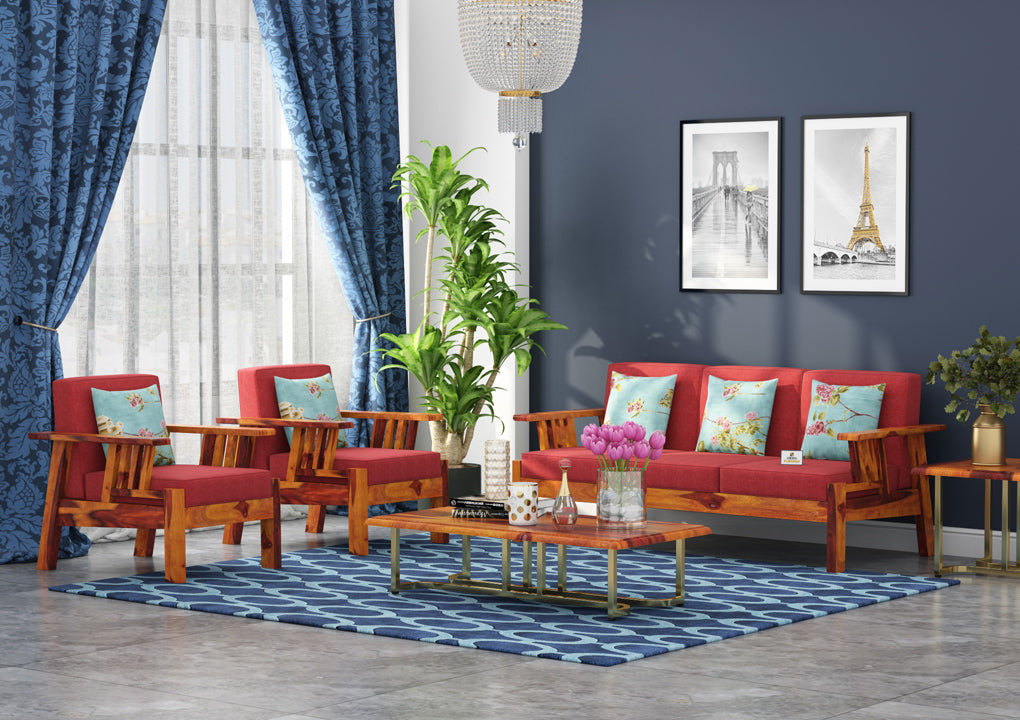 Beamish Wooden 3+1+1 Sofa Set - Urbnfurnish