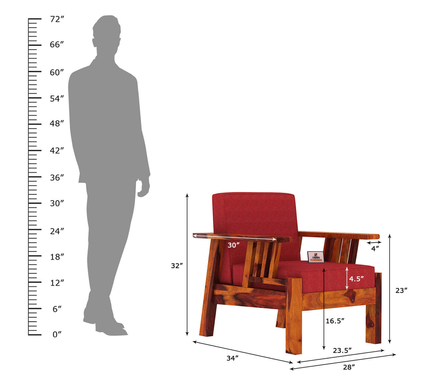 Beamish Wooden 3+1+1 Sofa Set - Urbnfurnish