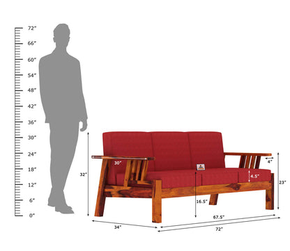 Beamish Wooden 3+1+1 Sofa Set - Urbnfurnish
