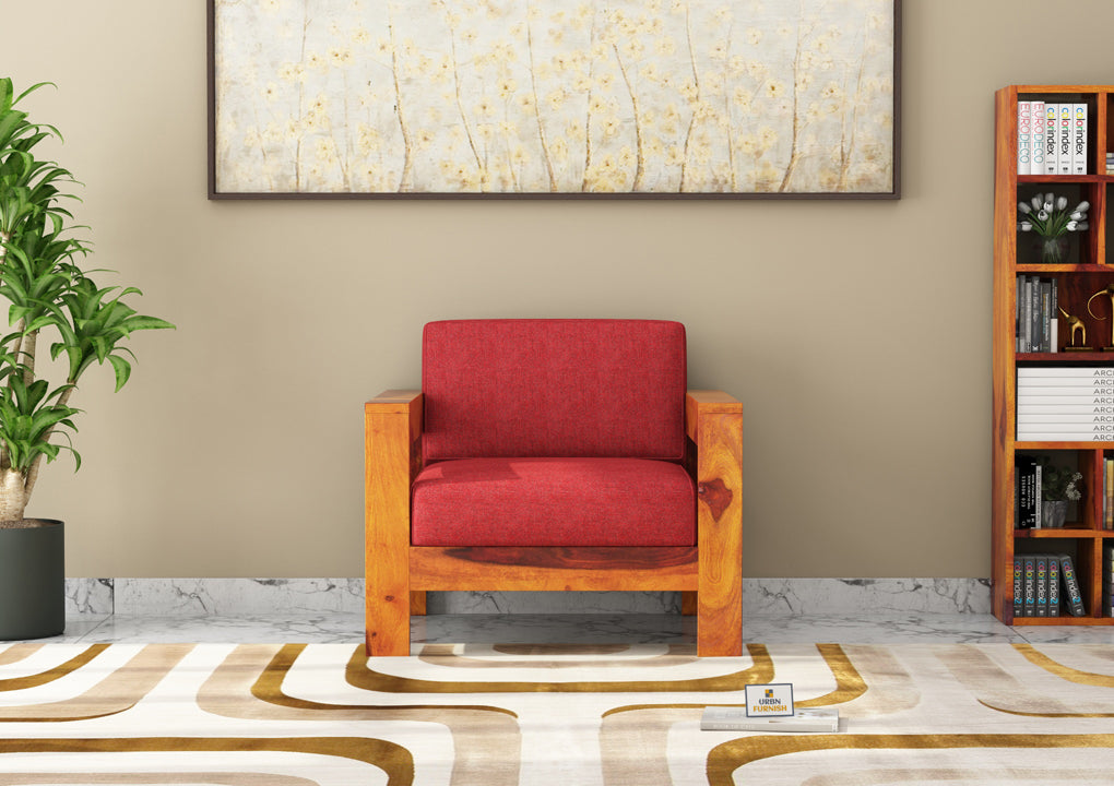 Carlotta With Side Magazine Wooden 3+1+1 Sofa Set - Urbnfurnish