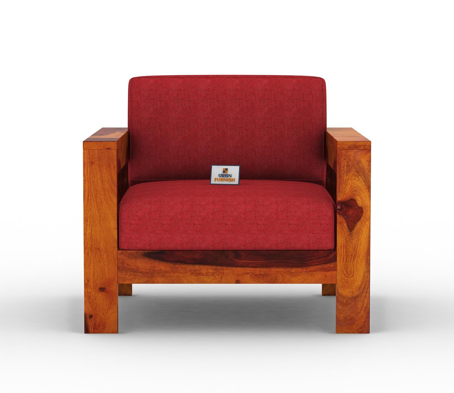 Carlotta With Side Magazine Wooden 3+1+1 Sofa Set - Urbnfurnish