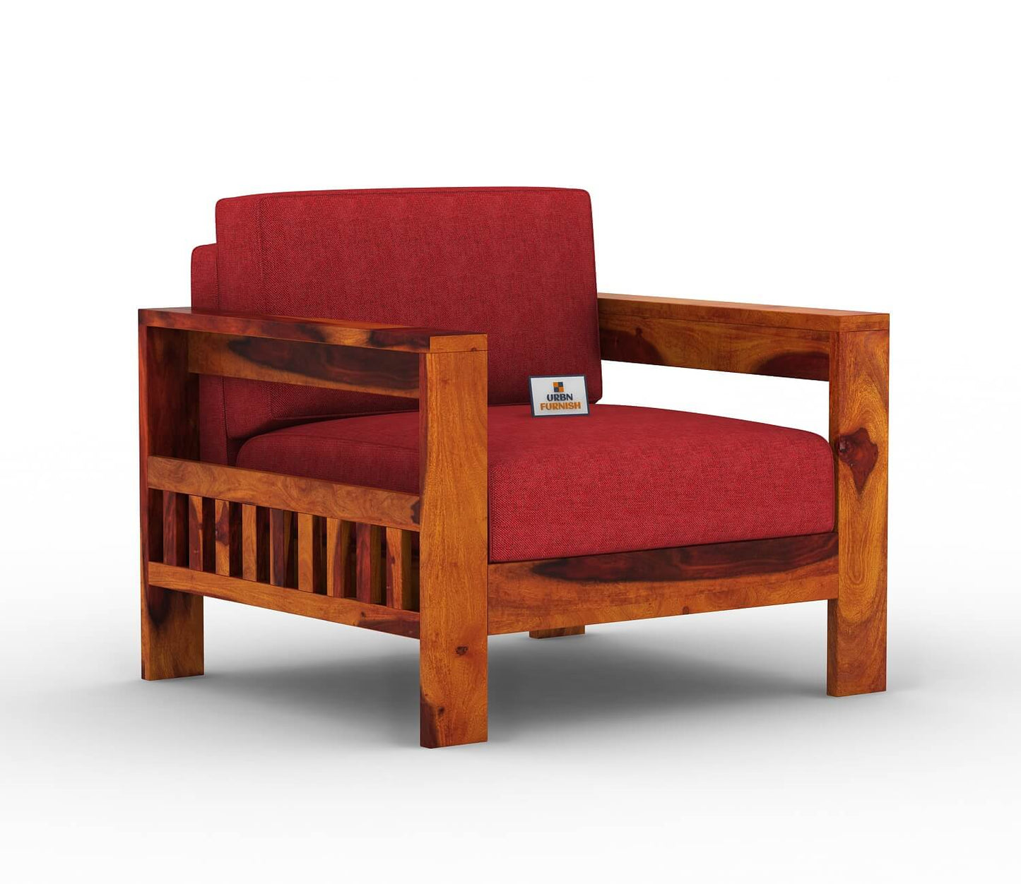 Carlotta With Side Magazine Wooden 3+1+1 Sofa Set - Urbnfurnish
