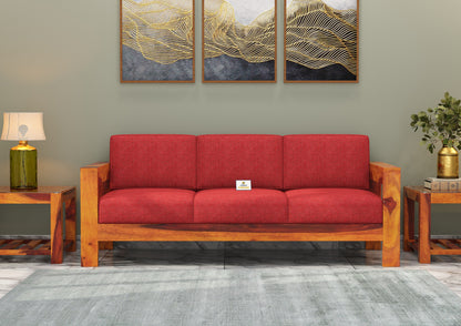 Carlotta With Side Magazine Wooden 3+1+1 Sofa Set - Urbnfurnish