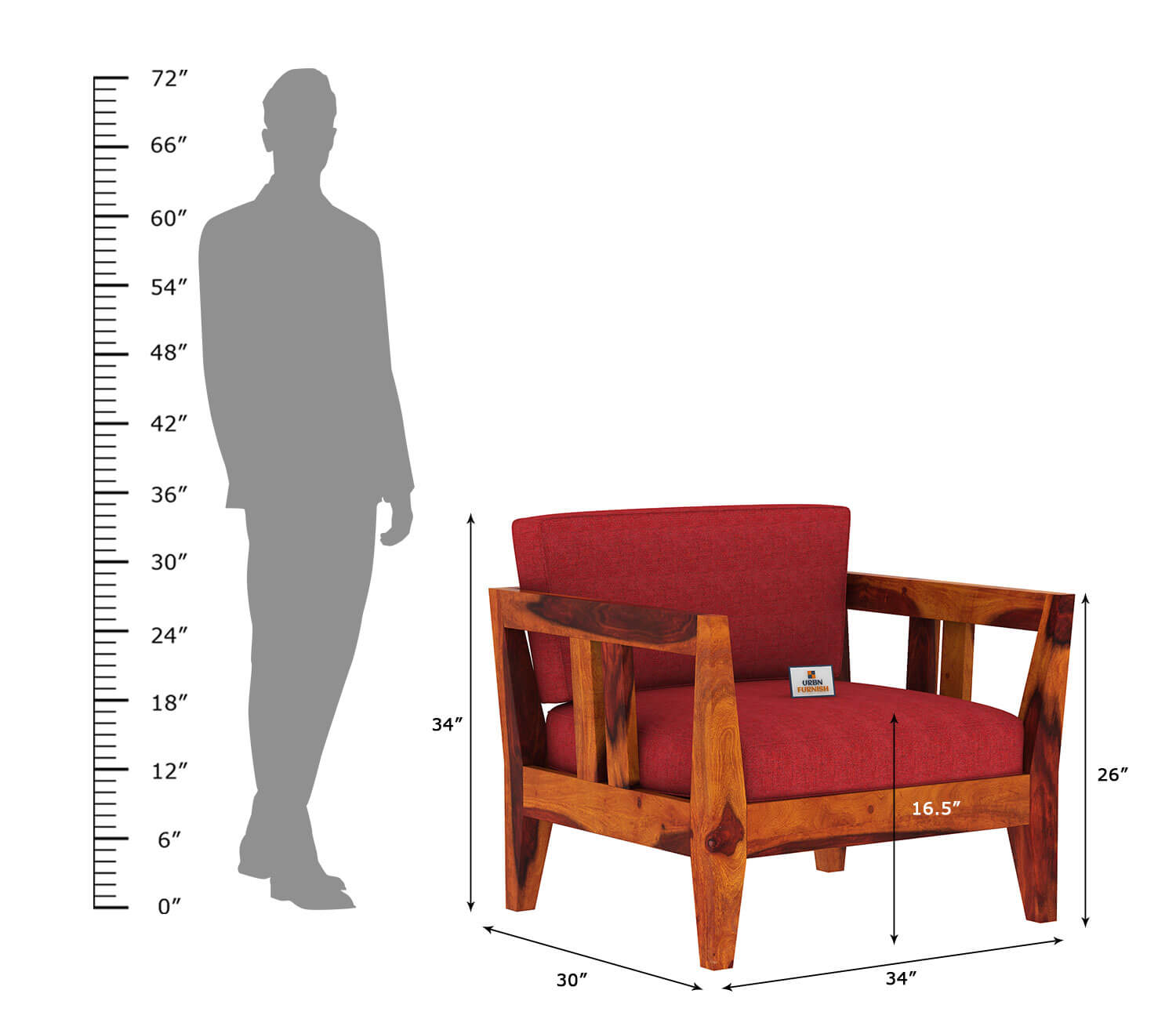 Sacby Wooden 3+1+1 Sofa Set - Urbnfurnish