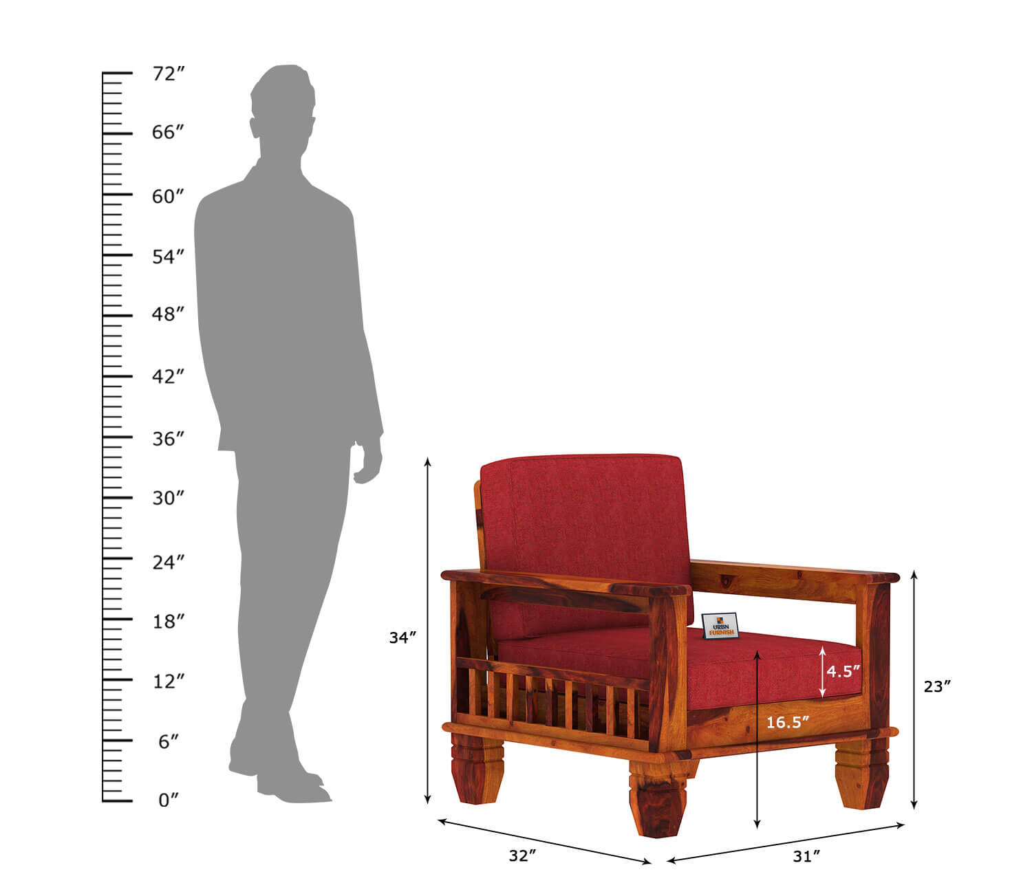 Angelic Wooden 3+1+1 Sofa Set - Urbnfurnish