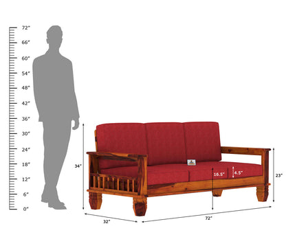 Angelic Wooden 3+1+1 Sofa Set - Urbnfurnish