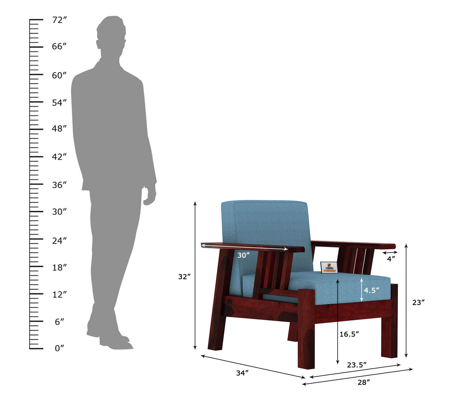 Beamish Wooden 3+1+1 Sofa Set - Urbnfurnish