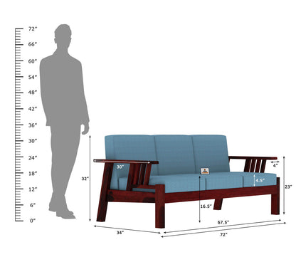 Beamish Wooden 3+1+1 Sofa Set - Urbnfurnish