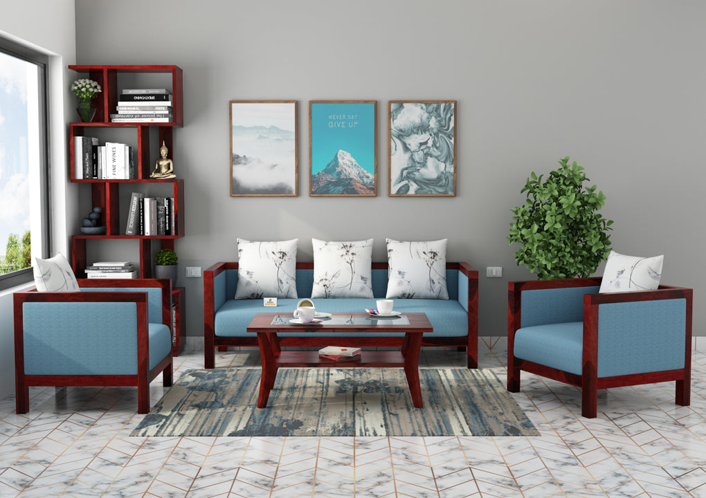 Dallas Wooden 3+1+1 Sofa Set - Urbnfurnish