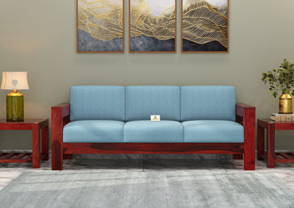 Carlotta With Side Magazine Wooden 3+1+1 Sofa Set - Urbnfurnish