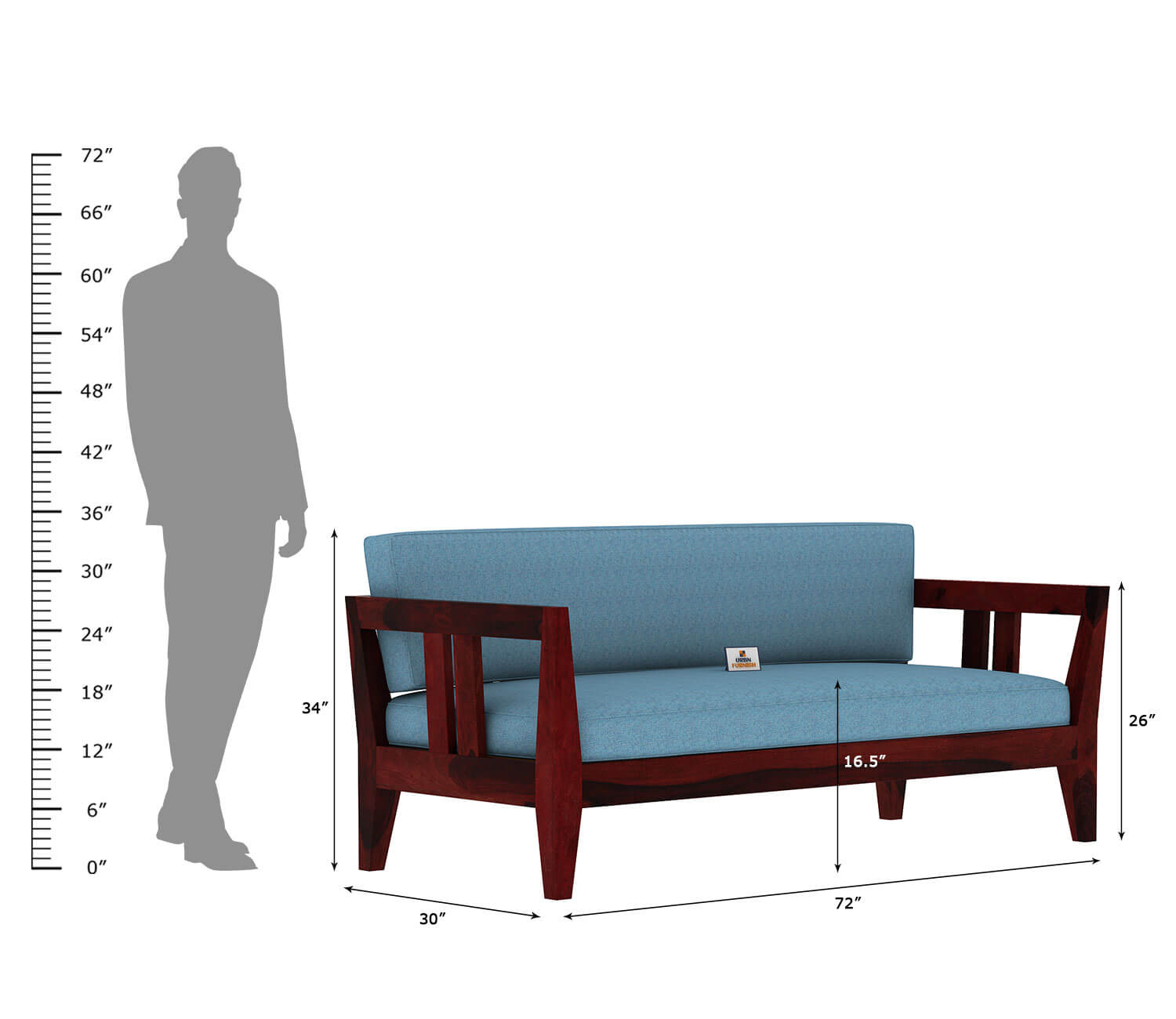 Sacby Wooden 3+1+1 Sofa Set - Urbnfurnish