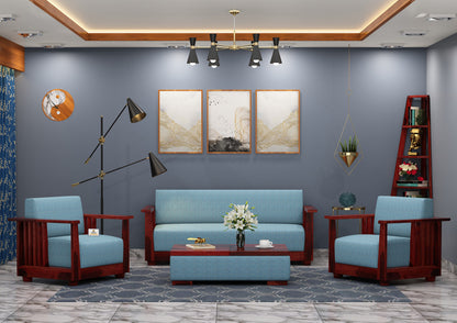 Olson Wooden 3+1+1 Sofa Set - Urbnfurnish