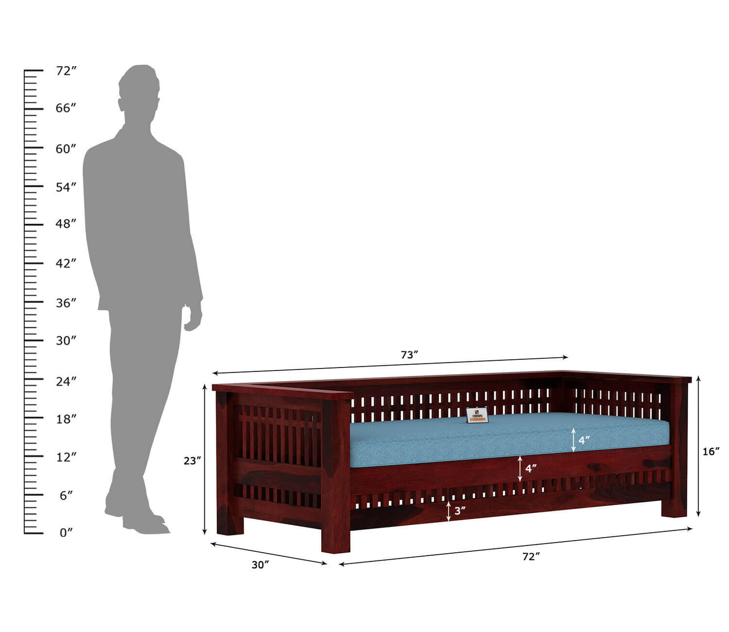 Bradford Wooden 3+1+1 Sofa Set - Urbnfurnish