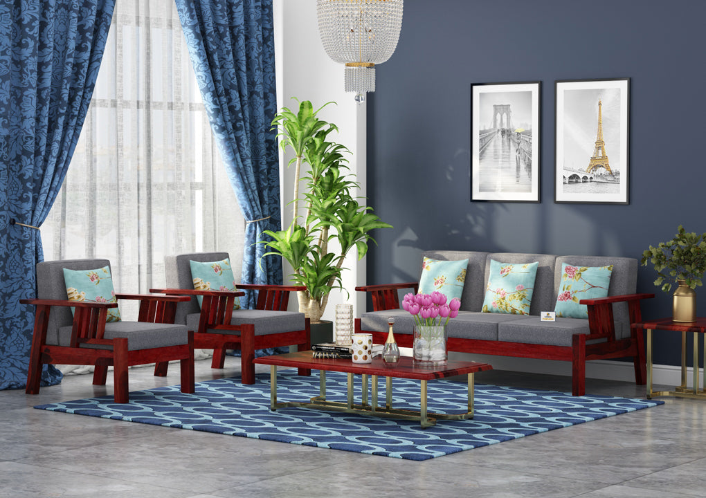 Beamish Wooden 3+1+1 Sofa Set - Urbnfurnish