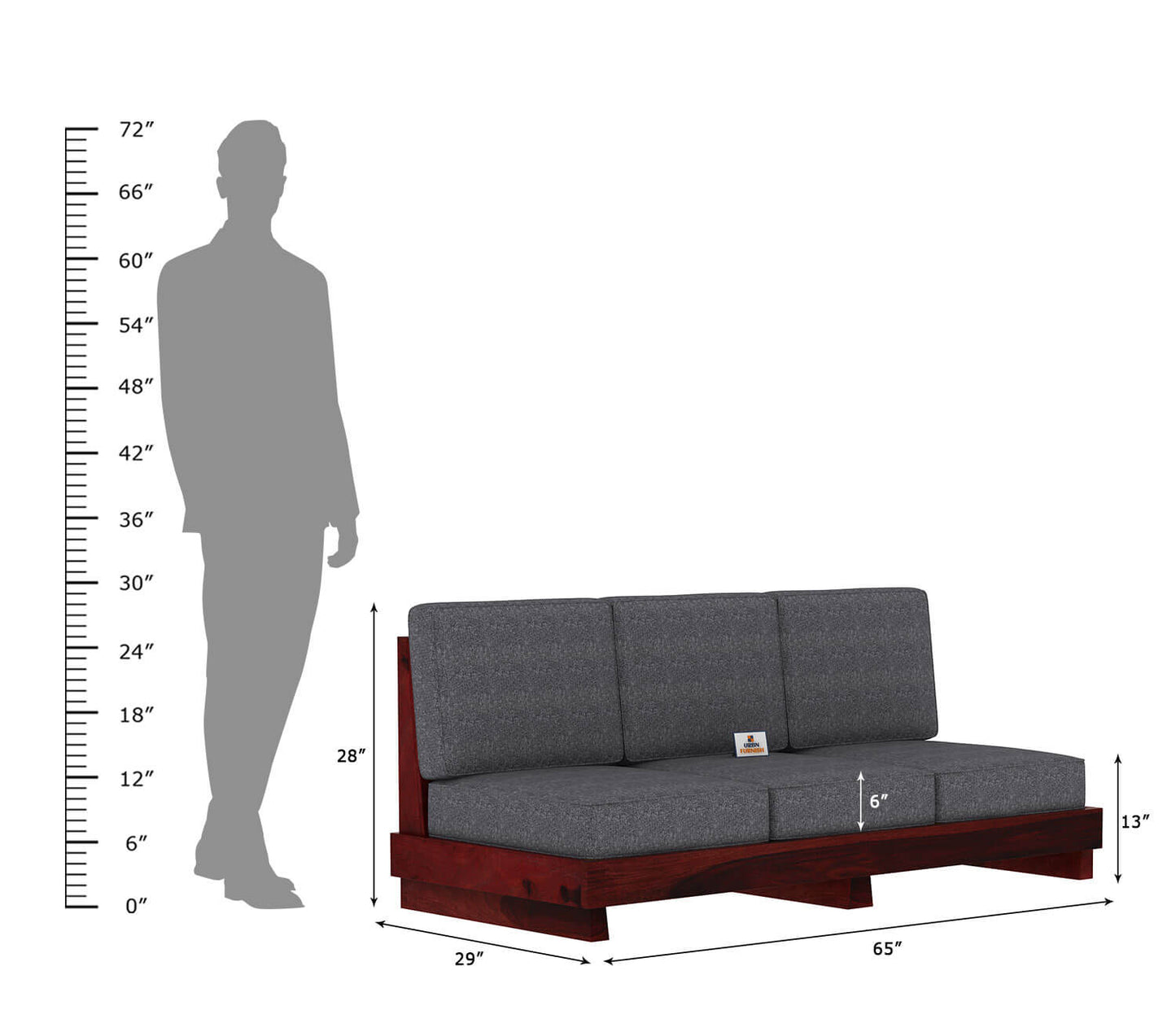 Finlauy Wooden 3+1+1 Sofa Set - Urbnfurnish