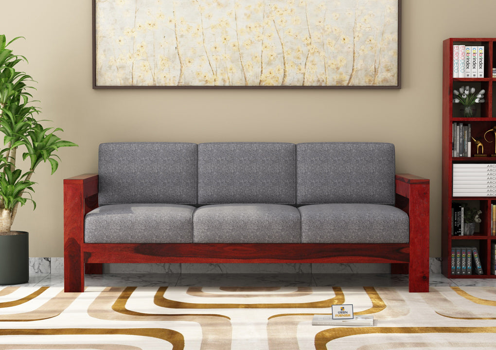 Carlotta With Side Magazine Wooden 3+1+1 Sofa Set - Urbnfurnish
