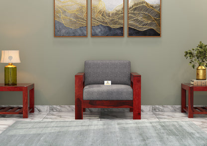Carlotta With Side Magazine Wooden 3+1+1 Sofa Set - Urbnfurnish