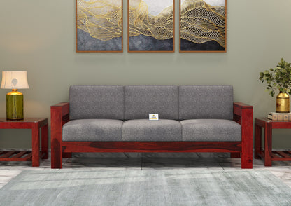Carlotta With Side Magazine Wooden 3+1+1 Sofa Set - Urbnfurnish