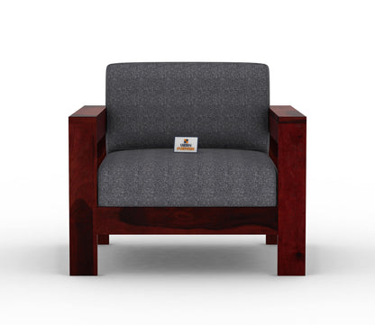 Carlotta With Side Magazine Wooden 3+1+1 Sofa Set - Urbnfurnish
