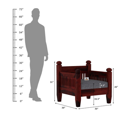 Ruby Wooden 3+1+1 Sofa Set - Urbnfurnish