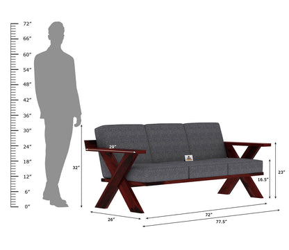 Lewis Wooden 3+1+1 Sofa Set - Urbnfurnish