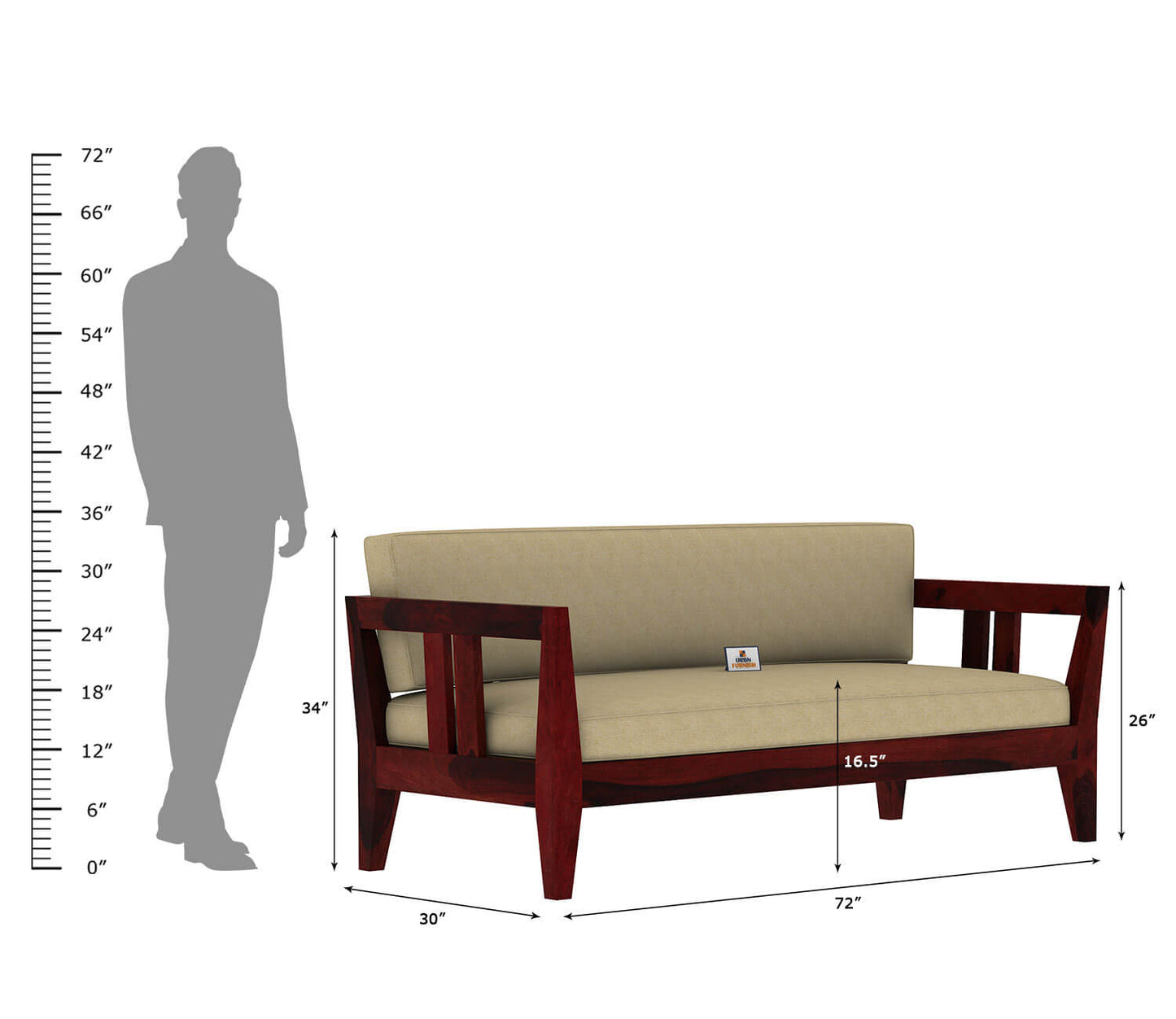 Sacby Wooden 3+1+1 Sofa Set - Urbnfurnish