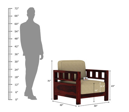 Drake Wooden 3+1+1 Sofa Set - Urbnfurnish