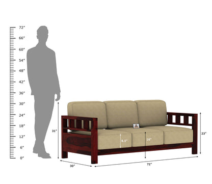 Drake Wooden 3+1+1 Sofa Set - Urbnfurnish