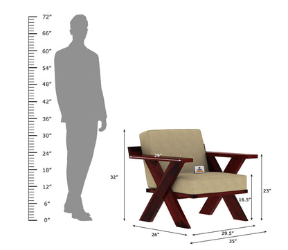 Lewis Wooden 3+1+1 Sofa Set - Urbnfurnish