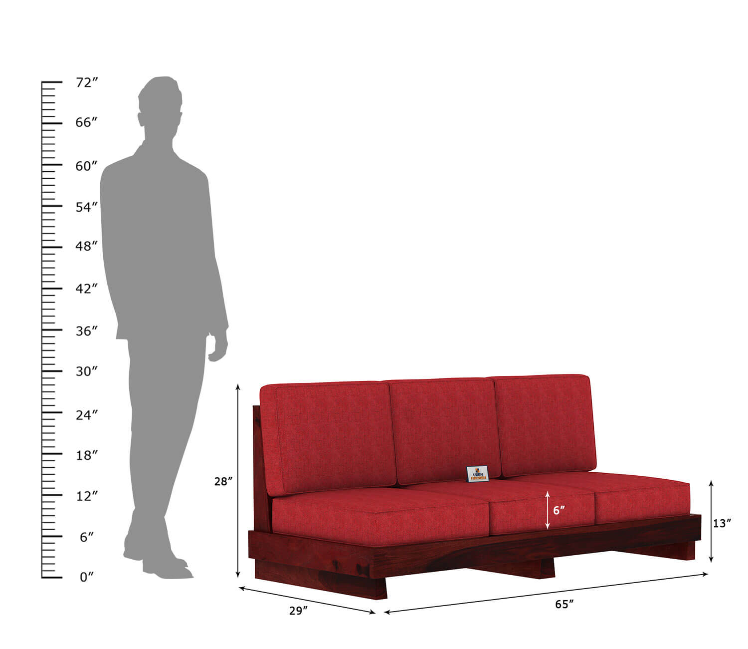 Finlauy Wooden 3+1+1 Sofa Set - Urbnfurnish