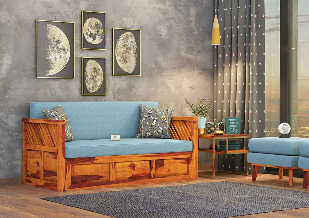 Petrichor Wooden Sofa Cum Bed - Urbnfurnish