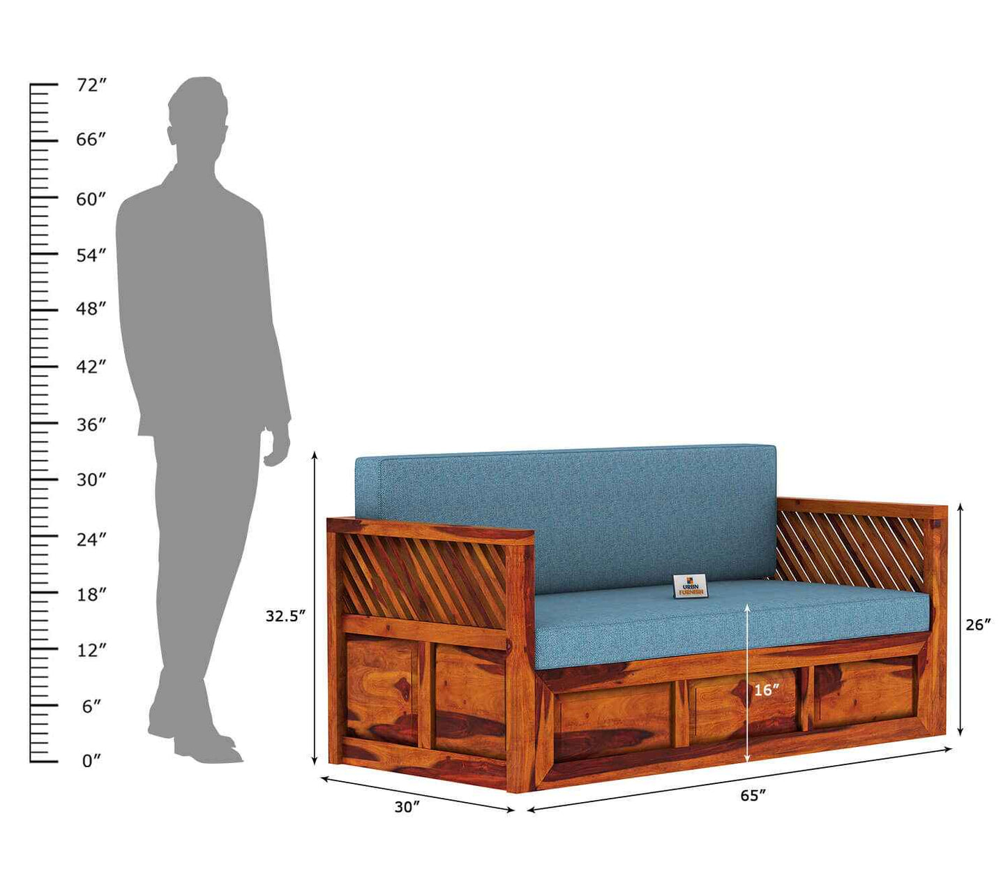 Petrichor Wooden Sofa Cum Bed - Urbnfurnish