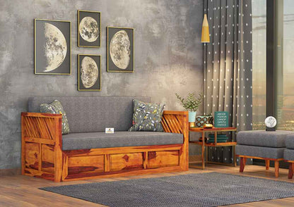Petrichor Wooden Sofa Cum Bed - Urbnfurnish