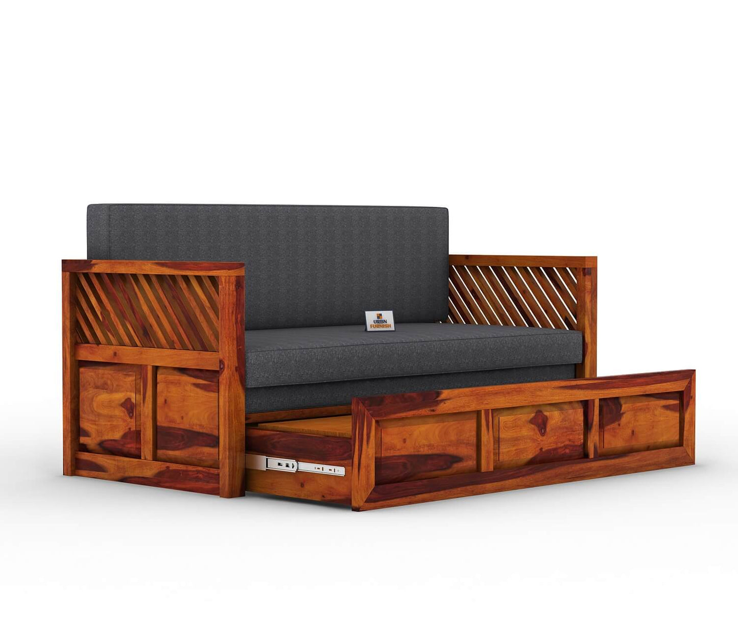 Petrichor Wooden Sofa Cum Bed - Urbnfurnish