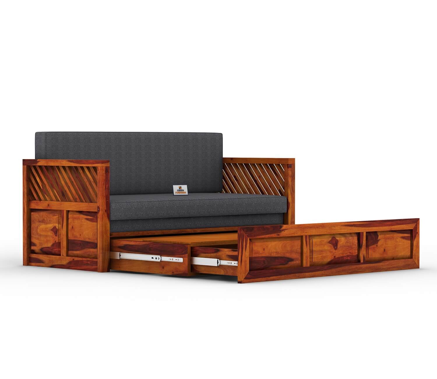 Petrichor Wooden Sofa Cum Bed - Urbnfurnish