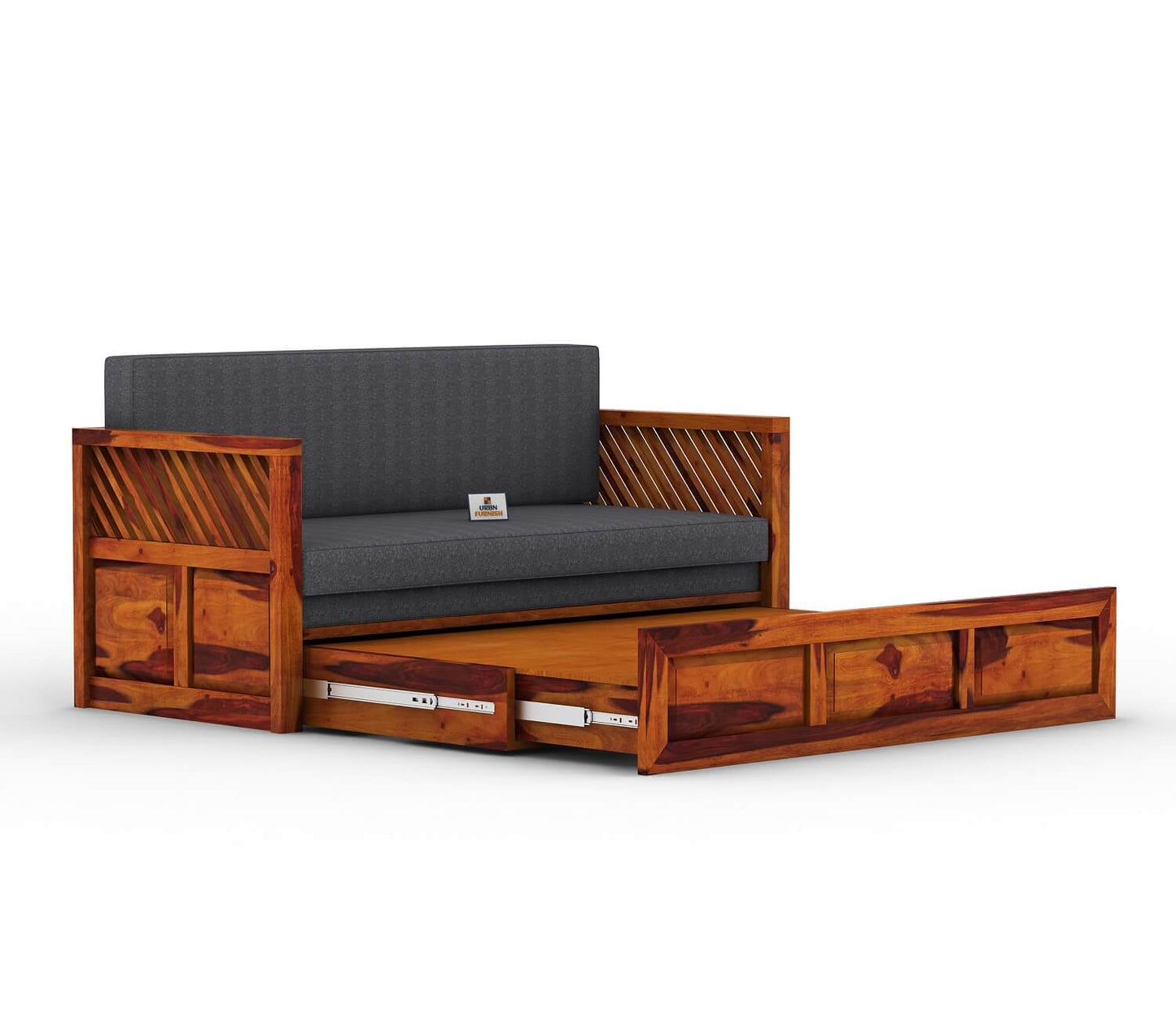 Petrichor Wooden Sofa Cum Bed - Urbnfurnish