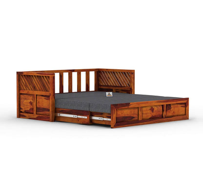 Petrichor Wooden Sofa Cum Bed - Urbnfurnish