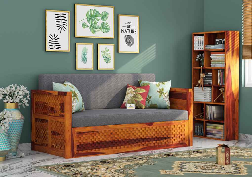 Utepils Wooden Sofa Cum Bed - Urbnfurnish