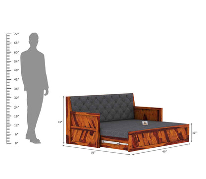 Kavan Wooden Sofa Cum Bed - Urbnfurnish
